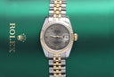 Rolex Lady-Datejust 179173 26mm Steel & Yellow Gold Watch Grey Roman Dial Jubilee