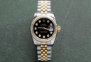Rolex Lady-Datejust 179173 26mm Steel & Yellow Gold Watch Factory Black Diamond Dial Jubilee Band