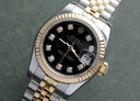 Rolex Lady-Datejust 179173 26mm Steel & Yellow Gold Watch Factory Black Diamond Dial Jubilee Band