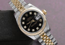 Rolex Lady-Datejust 179173 26mm Steel & Yellow Gold Watch Factory Black Diamond Dial Jubilee Band