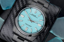 Rolex Oyster Perpetual Blue Color Dial Black PVD/DLC Coated Stainless Steel Watch 114300