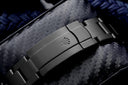 Rolex Oyster Perpetual Blue Color Dial Black PVD/DLC Coated Stainless Steel Watch 114300