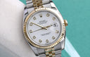 Rolex Datejust 36mm Jubilee 116233-0154 Stainless Steel & Yellow Gold Watch White Diamond Dial