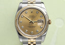 Rolex Datejust 36mm Jubilee 116233-0150 Stainless Steel & Yellow Gold Watch Champagne Diamond Dial