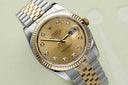 Rolex Datejust 36mm Jubilee 116233-0150 Stainless Steel & Yellow Gold Watch Champagne Diamond Dial