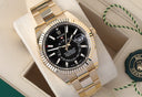 Rolex Sky-Dweller 42mm Oyster 326938 Yellow Gold Watch Black Index Dial Never Worn