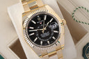 Rolex Sky-Dweller 42mm Oyster 326938 Yellow Gold Watch Black Index Dial Never Worn