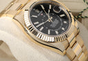 Rolex Sky-Dweller 42mm Oyster 326938 Yellow Gold Watch Black Index Dial Never Worn