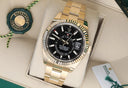 Rolex Sky-Dweller 42mm Oyster 326938 Yellow Gold Watch Black Index Dial Never Worn