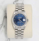 Rolex Datejust 31 White Gold Blue Roman Dial Ladies Watch Presidential Band 68279