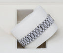 Rolex Datejust 31 White Gold Blue Roman Dial Ladies Watch Presidential Band with Diamond Bezel 68279