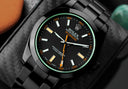 Rolex Milgauss Green Crystal Black Dial Black PVD/DLC Stainless Steel Watch 116400GV