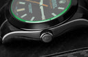 Rolex Milgauss 116400GV Green Crystal Black Dial Black PVD/DLC Stainless Steel Watch