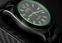 Rolex Milgauss Green Crystal Black Dial Black PVD/DLC Stainless Steel Watch 116400GV