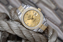 Rolex Datejust 36mm 116243 Stainless Steel and Yellow Gold Factory Diamond Bezel Champagne Diamond Dial