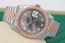 Rolex Datejust 116231-0100 Steel and Rose Gold 36mm Watch Factory Grey Diamond Dial Jubilee  Band