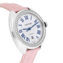 Cartier Clé de Cartier 31mm Silver Guilloche Dial Diamond Bezel Steel Watch W4CL0005