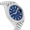 Rolex Datejust 41 126300 Steel Watch Blue Index Dial Diamonds Mens Jubilee Band