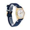 Rolex Day-Date 36 18238 18K Yellow Gold Watch Fluted Bezel Silver Diamond Face