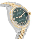 Rolex Datejust 178383 Stainless Steel & 18K Yellow Gold 31mm Diamond Bezel Green Dial