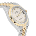 Rolex Datejust 36 Gold and Steel 116233 Ivory Pyramid Roman Dial Jubilee Watch