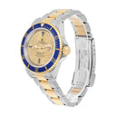 Rolex Submariner 18k Yellow Gold/Steel Serti Gold Diamond Dial Mens Watch 16613