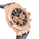 Audemars Piguet Royal Oak Chronograph 26331OR.OO.D821CR.01 Chocolate Dial Brown Leather Rose Gold Watch