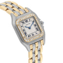 CARTIER PANTHERE STEEL YELLOW GOLD 3 ROW BRACELET DIAMOND LADIES WATCH 1057917