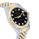 Rolex Datejust 36mm Two Tone Dark Black Diamond Dial Jubilee 16233 Circa - 1993