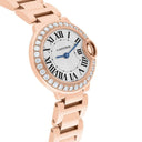 Cartier Ballon Bleu 28mm Rose Gold Diamond Bezel Ladies Watch WJBB0015