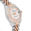 Rolex Datejust 31mm 18k Rose Gold/Steel Watch White Roman Dial Diamonds 178271