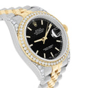 Rolex Datejust 36 Gold/Steel 116233 Black Index Dial Jubilee Band Diamond Watch
