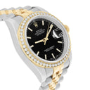 Rolex Datejust 36 2 Tone 116233 Diamond Bezel Black Index Dial Jubilee Band