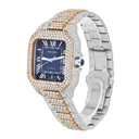 Cartier Santos De Cartier Custom Diamond Iced Out Stainless Steel and Rose Watch