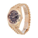 Rolex 41mm Day-Date 218235 18K Everose Gold President Bracelet Chocolate Dial