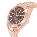 Rolex Sky-Dweller 336935-0006 Fluted Bezel Chocolate Index Dial Jubilee Bracelet Rose Gold Watch 2024