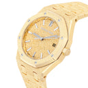 Audemars Piguet Royal Oak Frosted Gold 77450BA.GG.1361BA.01 34mm Yellow Gold Crystal Sand Dial 18K Yellow Gold Watch