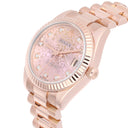 Rolex Datejust 31mm 178275F Fluted Bezel Pink Jubilee Motif Dial President Rose Gold Watch