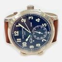 Patek Philippe Calatrava Travel Time 5524G-001 White Gold with Brown Leather Watch Blue Dial