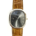 Patek Philippe Golden Ellipse 3738G-100 White Gold With Brown Leather Watch Grey Dial