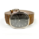 Patek Philippe Golden Ellipse 3738G-100 White Gold With Brown Leather Watch Grey Dial