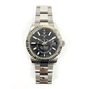 Rolex Sky-Dweller Black Dial 326934 Oyster Stainless Steel Watch White Gold Bezel 2021