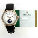Rolex Cellini Moonphase 39mm 50535 18K Rose Gold with White Dial Watch 2019
