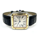 Cartier Santos-Dumont W2SA0011 Stainless Steel & Rose Gold Watch Silver Roman Dial