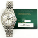 Rolex Datejust 36 Oyster Stainless Steel with Silver Roman Diamond “VI” and “IX” Dial Watch 126234 2021