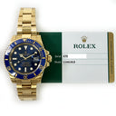 Rolex Submariner Blue Dial 40mm 116618LB  Yellow Gold Oyster Watch 2019