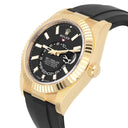 Rolex Sky-Dweller 336238-0002 18k Yellow Gold Oysterflex Watch Black Dial