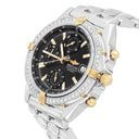 Breitling Chronomat Black Dial 39MM Steel & 18K Yellow Gold B13352 Diamond Bezel