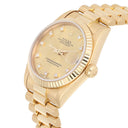 Rolex 31mm 18kt Gold Datejust Presidential Champagne Diamond Dial Midsize 68278