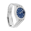 Rolex Datejust 41 126300 Steel Watch Blue Index Dial Diamonds Mens Jubilee Band